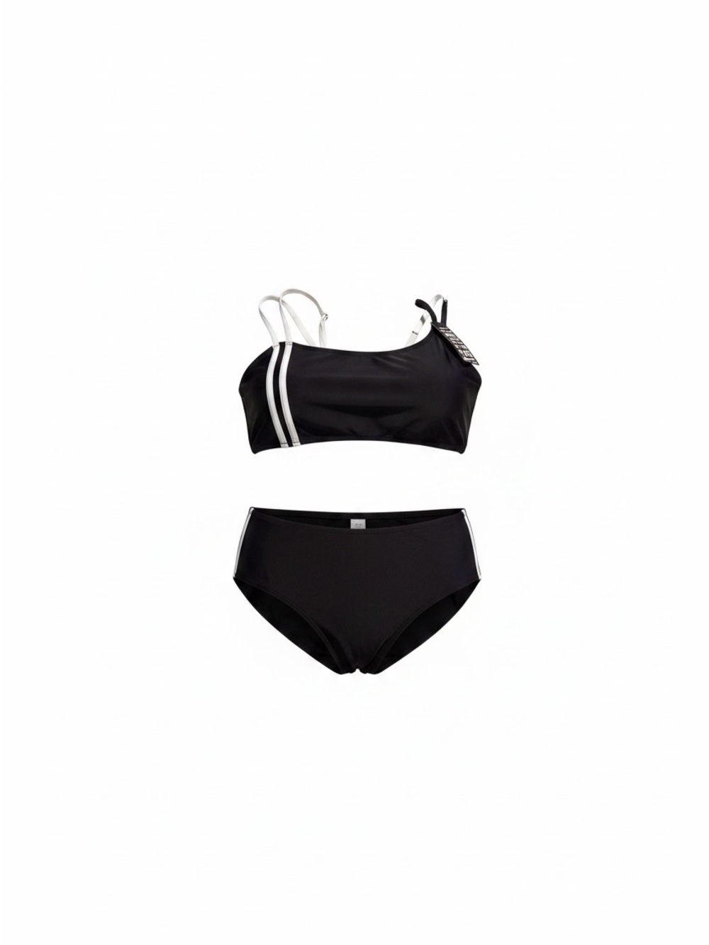 BMJL Size L Bikini Set Black/White Trim New w/ Tags
